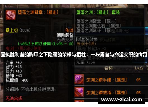 固执胜利者的胸甲之下隐藏的荣耀与牺牲：一段勇者与命运交织的传奇